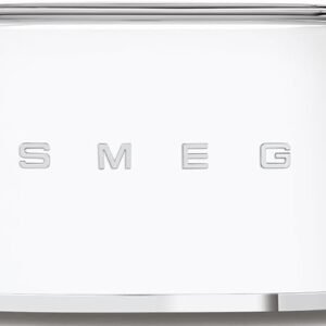 Smeg 50’s Style Retro Aesthetic 4 Slice Toaster 6 Presets with 2 Extra Wide Slots, TSF02WHUS, White