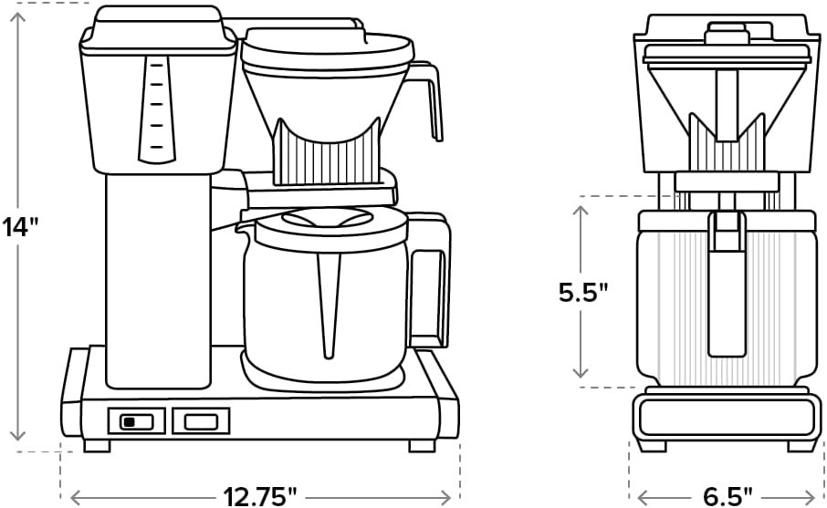 Technivorm Moccamaster 53948 KBGV Select 10-Cup Coffee Maker, Matte Black, 40 ounce, 1.25l - Image 10