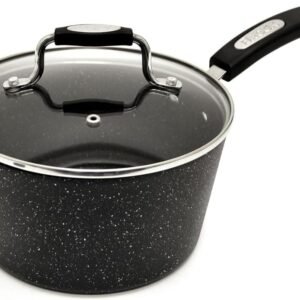 Starfrit The Rock 1.9L (2Qt) Rock.Tec Non-Stick Saucepan, Black