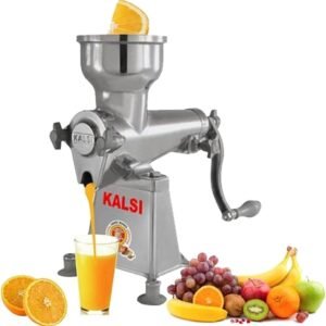 Traditional Indian Manual Juicer Small Machine | Heavy Duty Kalsi Juicer | Healthful juice of Orange, Pomegranate, Grapes, and other Pulpy Fruits (Aluminum, Small No 3)