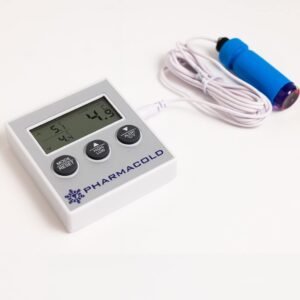 Assembled, Calibrated and Certified in Canada Pharmacold S-85 Traceable Vaccine Min Max Refrigerator/Freezer Thermometer, -50 to 70 Celsius with Vaccine Bottle Probe