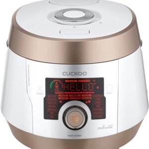Cuckoo Multi Pressure Cooker, CMC-ASB501F, A50 Premium Series 8 in 1 (Pressure, Slow, Rice Cooker, Browning Fry, Steamer, Warmer, Yogurt, Soup Maker)18+ Smart Options, Stainless Steel, 5QT, GOLD/WHITE