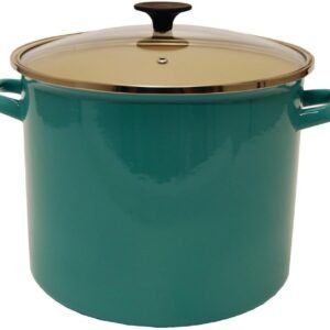 Starfrit Carbon Steel Stockpot, 11L/11.6QT, Glass Lid, Enameled, Blue