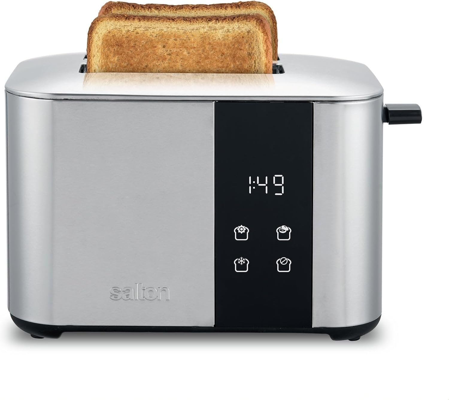 Salton Stainless Steel Countdown Long Slot Toaster 2 Slice with Extra Wide 1.5" slots for Bagels, Waffles, 6 Shade Settings with Timer (ET2137) - Image 3