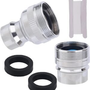 Dishwasher Faucet Adapter 2-Pack – Quick Connect Snap Adapter Universal Fit for Kitchen/Bathroom Faucets, Leak-Proof Tool-Free Installation Portable Dishwasher to Sink Hose Connector