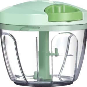 Ourokhome Manual Food Processor Vegetable Chopper, Portable Hand Pull String Garlic Mincer Onion Cutter for Veggies, Ginger, Fruits, Nuts, Herbs, etc., 650ml, Green