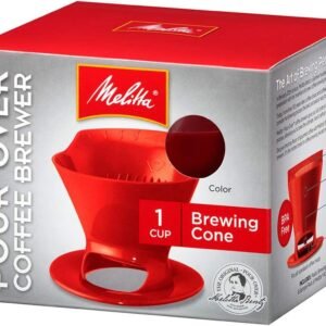 Melitta 640820 Heritage Series 1-Cup Red Plastic Pour-Over Cone Coffee Maker, Red