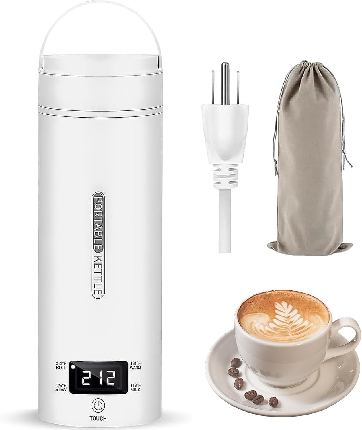 Portable Electric Kettle, 450ml Travel Kettle, Mini Tea Kettle Electric Water with Display 4 Temperature Control, Leak-Proof, Quick Boil, Stainless Steel, Auto Shut-Off, Keep Warm - Image 2