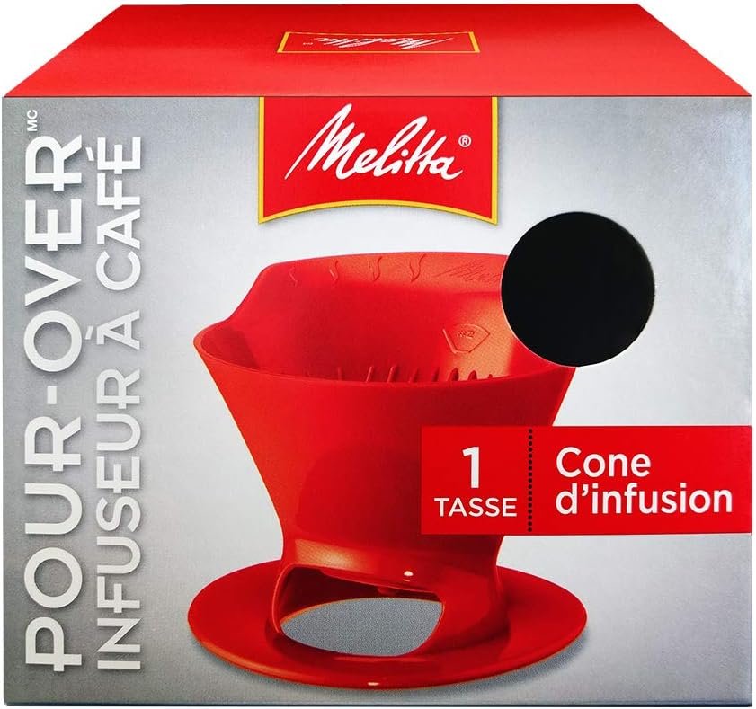 Melitta 640820 Heritage Series 1-Cup Red Plastic Pour-Over Cone Coffee Maker, Red - Image 3