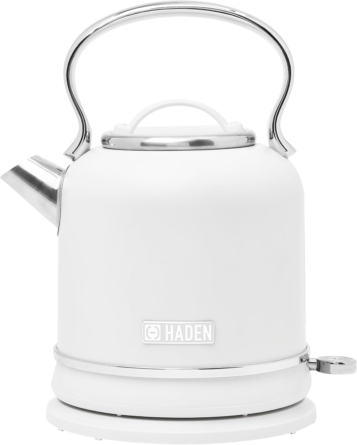 HADEN Chelsea 1.7 Liter (7 Cup) Cordless Electric Kettle with Auto Shut-Off and Boil-Dry Protection Ivory and Chrome - Image 2