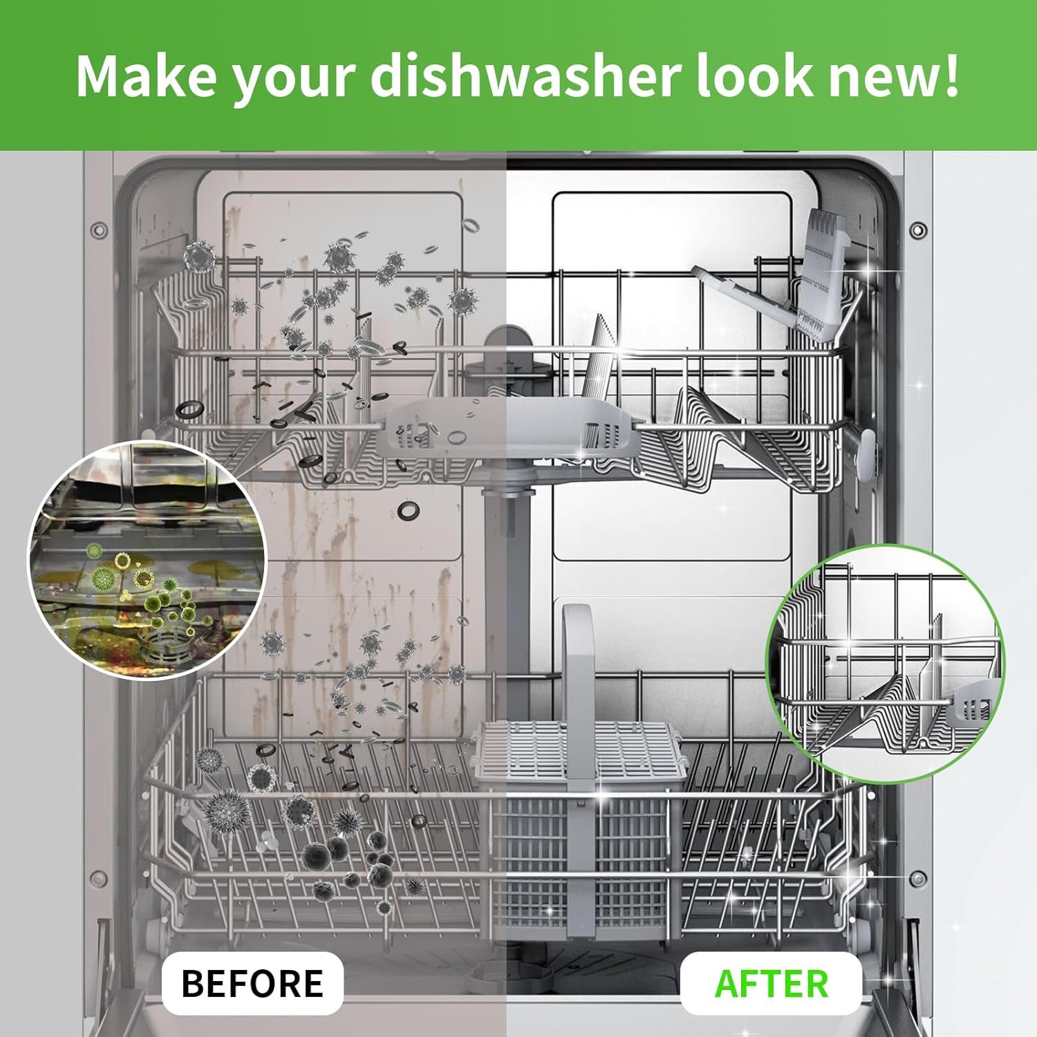 Dishwasher Cleaning Tablets 24 Pack Dishwasher Cleaner Limescale Remover - Image 4