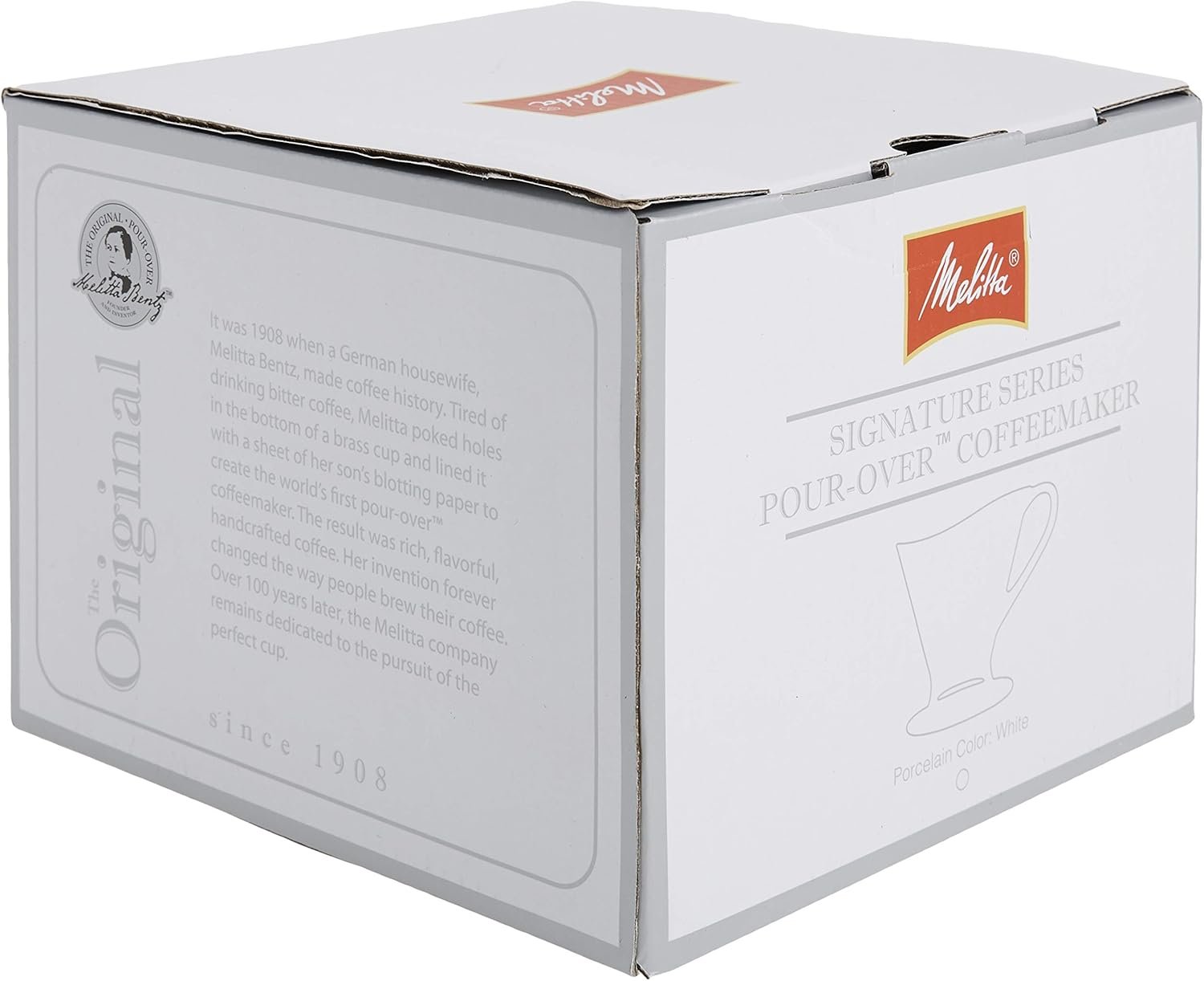 Melitta SS PO WH Ceramic Signature Series Pour-Over Coffee Maker, Glossy White - Image 8