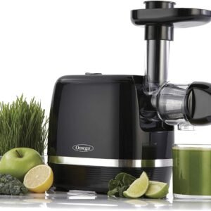 Omega Juicer H3000R Slow Masticating Extractor, 150-Watt, Black