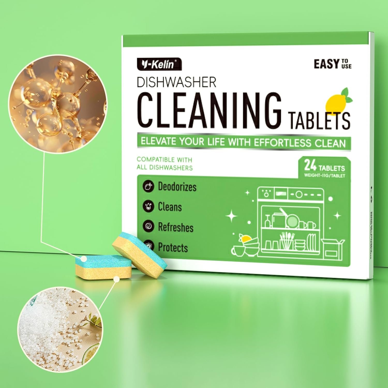 Dishwasher Cleaning Tablets 24 Pack Dishwasher Cleaner Limescale Remover - Image 7