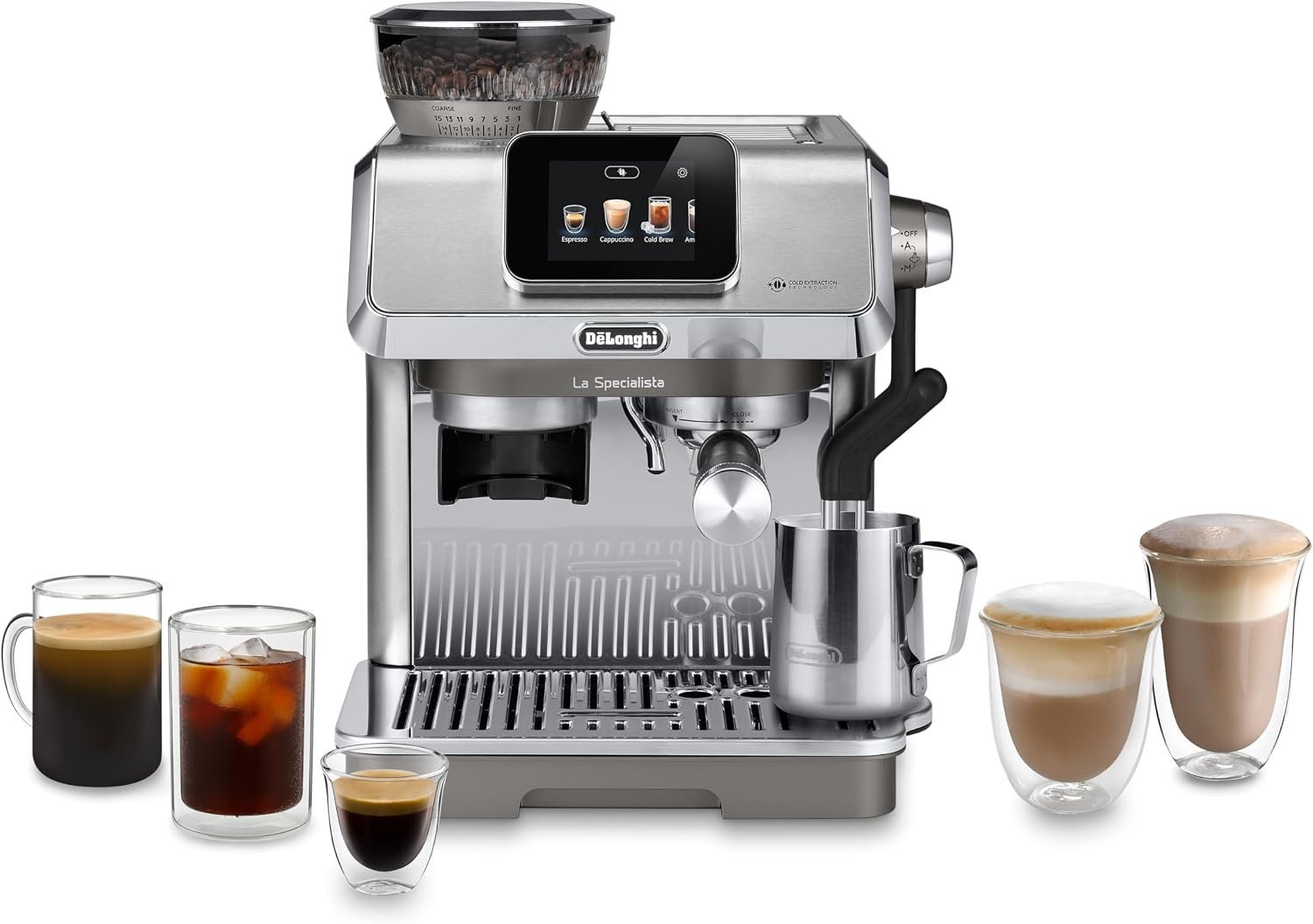 De'Longhi La Specialista Touch Espresso Machine with Coffee Grinder | #1 Worldwide Espresso Machine Maker, Guided Brewing, 10 Preset Recipes, Automatic or Manual Milk Frother, Touchscreen Display - Image 2