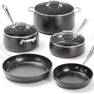 All-Clad HA1 Hard Anodized Nonstick Pots and Pans Set, Cookware Sets, Black