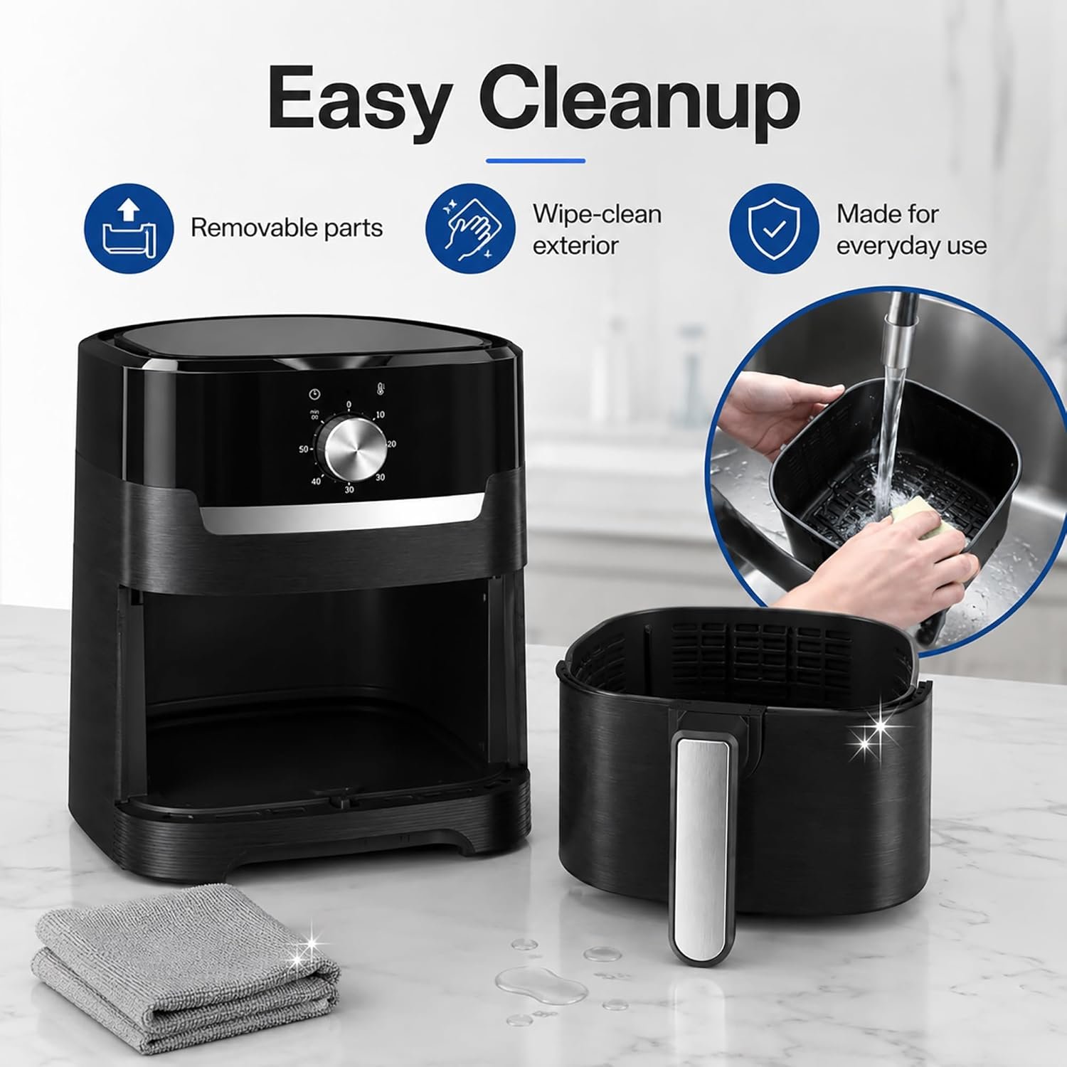 2-in-1 4.2L Easy Fry & Grill Air Fryer Adjustable Temperature - Image 4