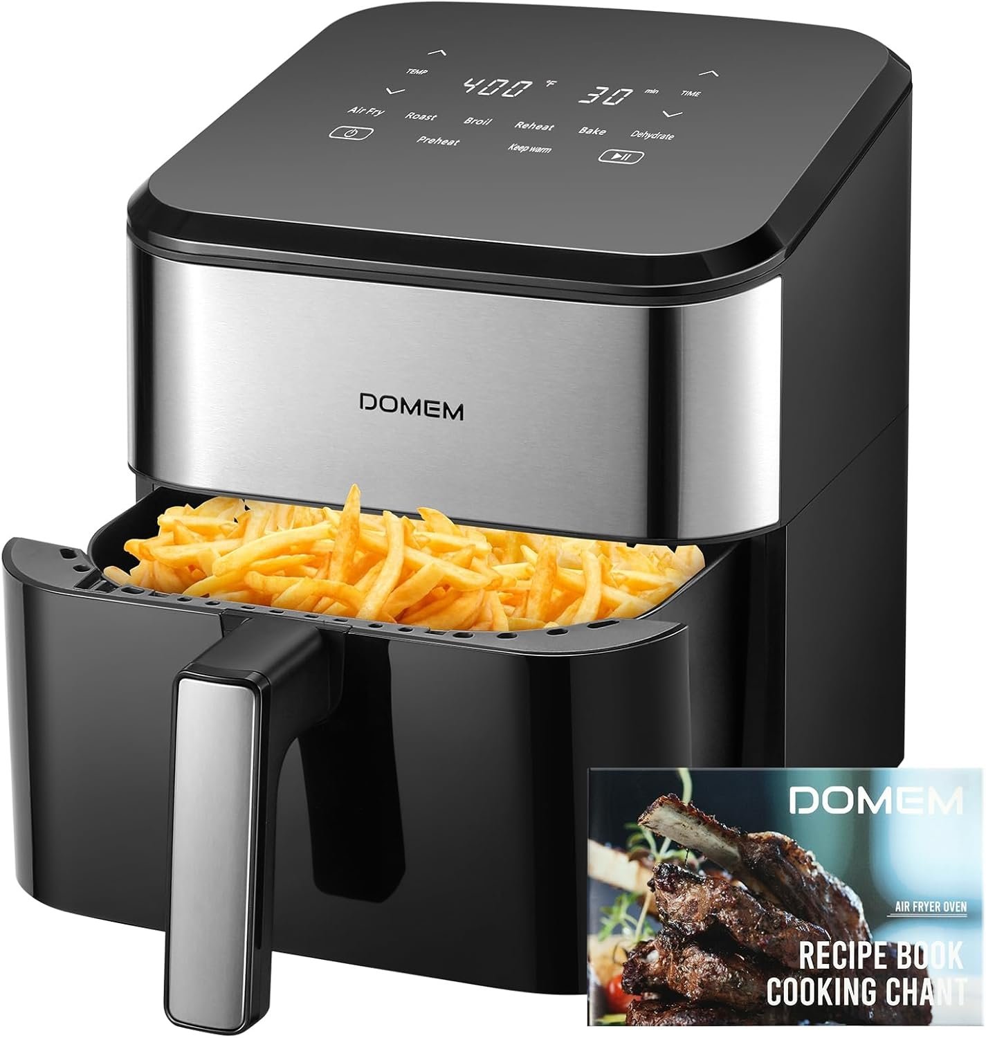 6.2 Qt 1500W Large-Capacity Air Fryer with Non-Stick Basket, 8-in-1 Multi-Function Air Fryer with Preset, Cooker for Healthy and Low-Oil Meals, Convenient Operation - Image 2