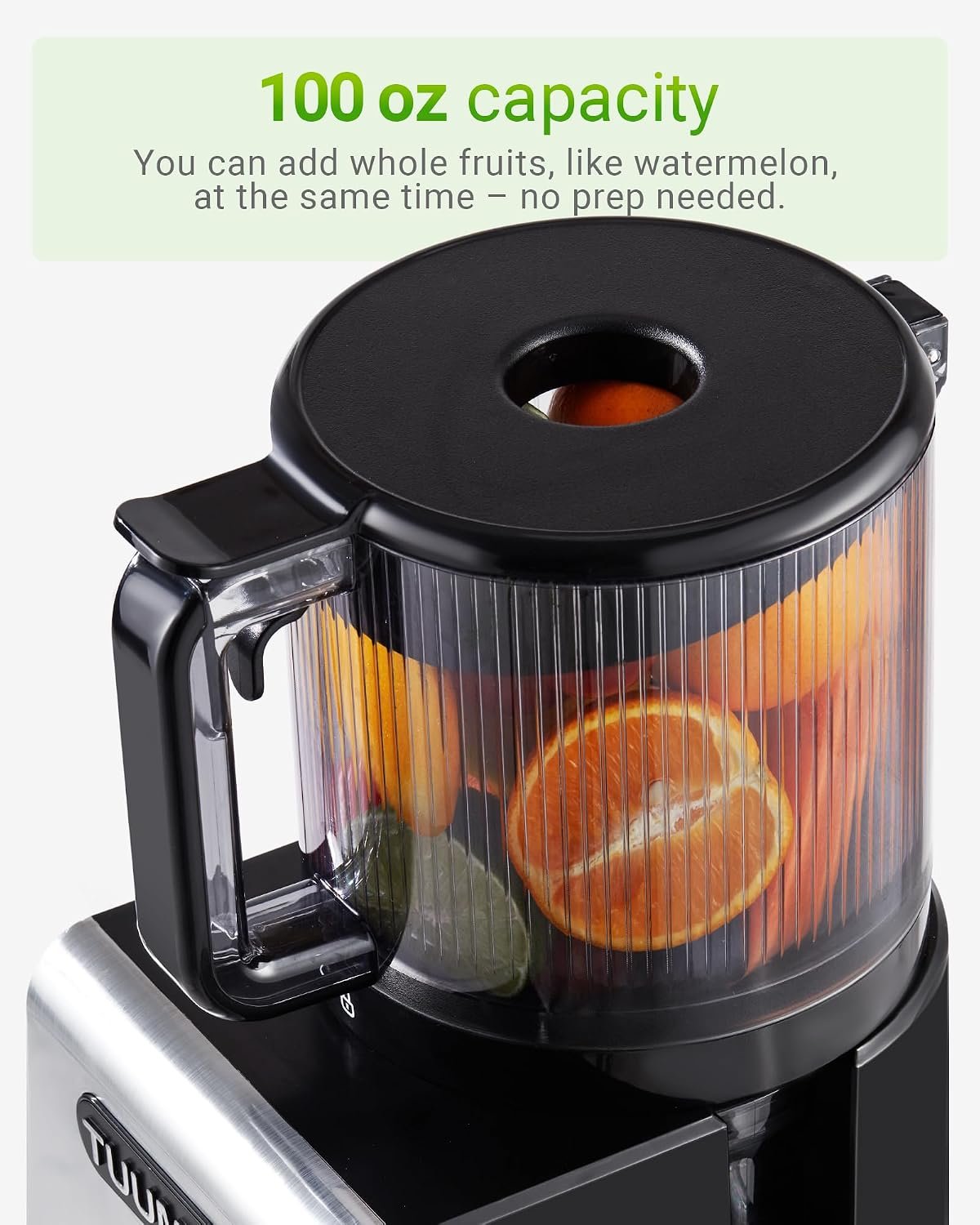 Juicer Machine, 6.5" Large Feed Chute Cold Press Juicer with 350W, Slow Masticating Juicer for Whole Vegetables & Fruits, High Juice Yield, Easy to Clean, Black - Image 7