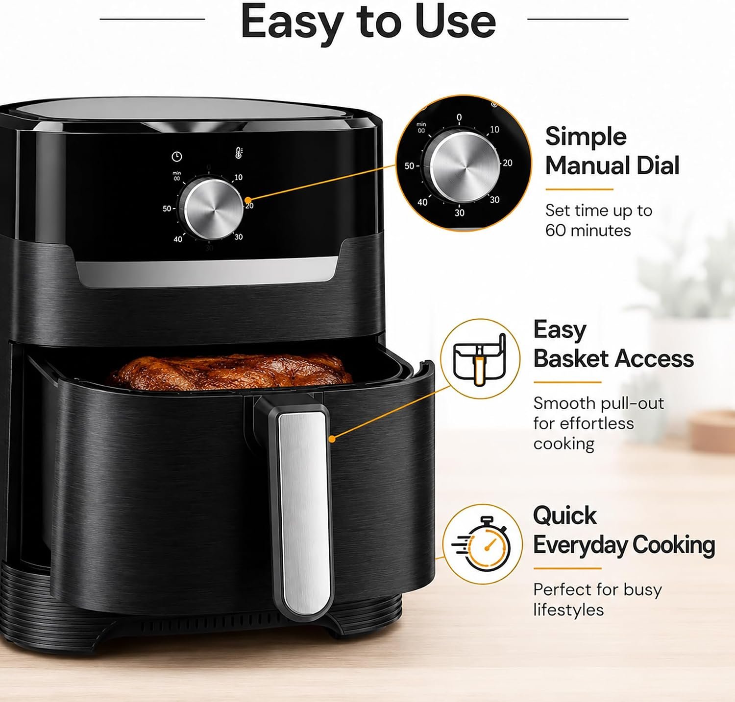 2-in-1 4.2L Easy Fry & Grill Air Fryer Adjustable Temperature - Image 8
