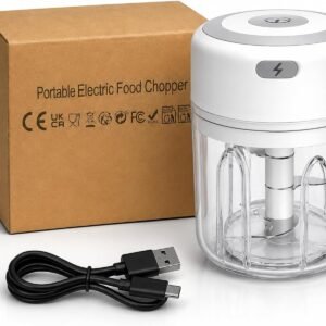 Electric Mini Food Chopper, USB Rechargeable Garlic Chopper & Vegetable Mincer, 250ML Portable Mini Food Processor for Garlic, Onion, Chili, Baby Food, One-Touch Easy Kitchen Prep