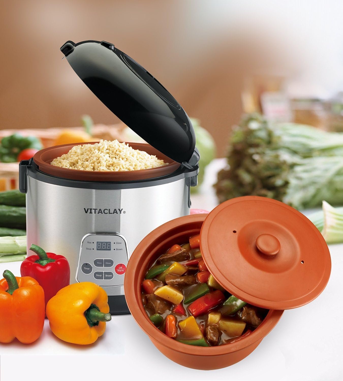 VitaClay VF7700-8 Chef Gourmet 8-Cup Rice and Slow Cooker - Image 3