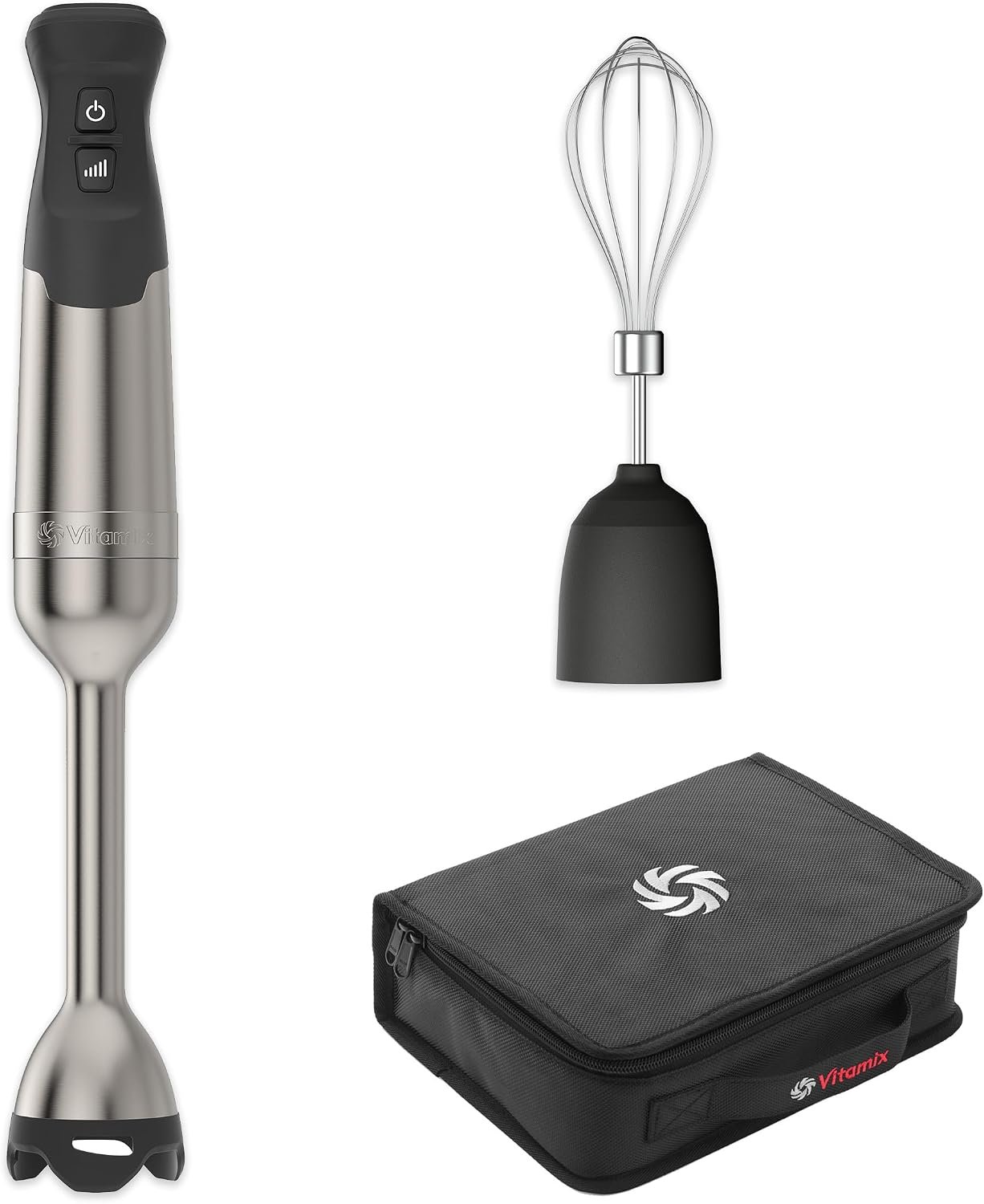 Vitamix 5-Speed Immersion Blender 3-Piece Bundle with Whisk Attachment and Storage Case, Professional-Grade Hand Blender with 625-Watt Motor and Stainless-Steel Blade, Black | 5-Speed Control, One-handed Operation, Stainless Blades, Whisk & Storage Case Included, 5-Foot Cord, Blend in Any Container - Image 2
