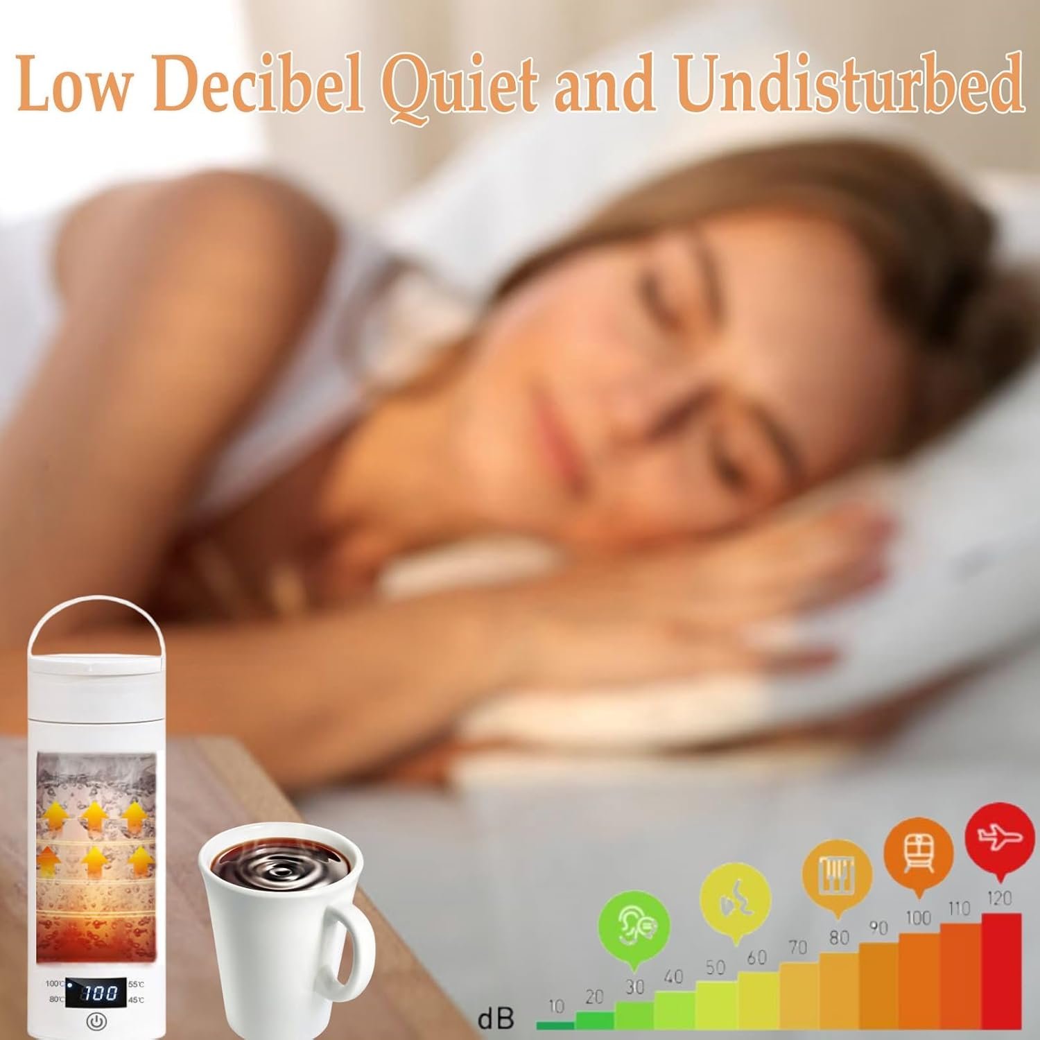 Portable Electric Kettle, 450ml Travel Kettle, Mini Tea Kettle Electric Water with Display 4 Temperature Control, Leak-Proof, Quick Boil, Stainless Steel, Auto Shut-Off, Keep Warm - Image 8