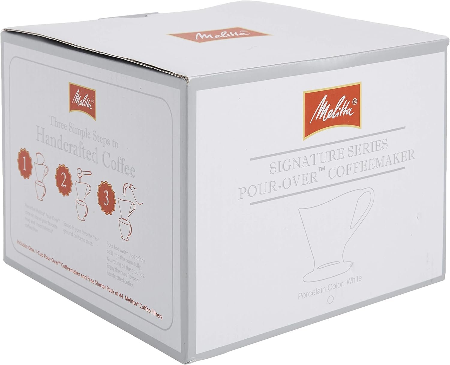 Melitta SS PO WH Ceramic Signature Series Pour-Over Coffee Maker, Glossy White - Image 7