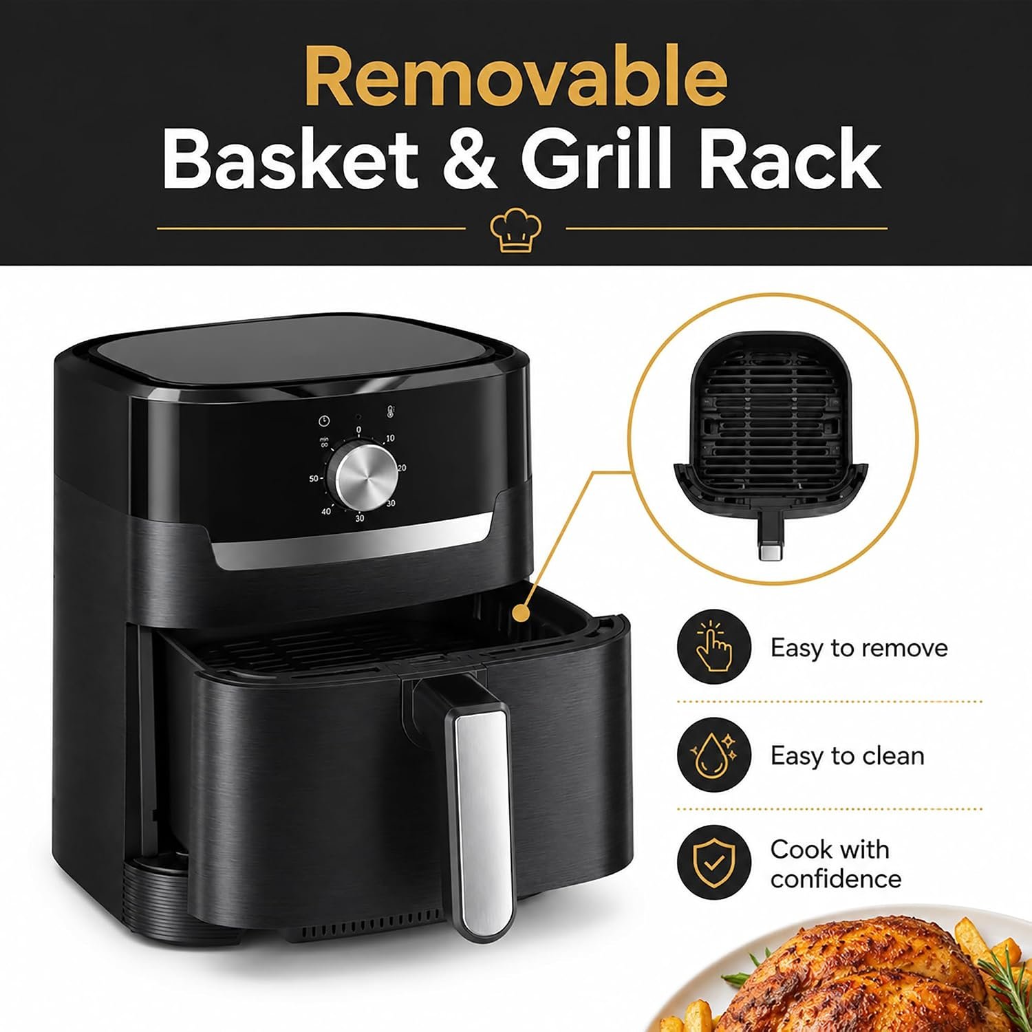 2-in-1 4.2L Easy Fry & Grill Air Fryer Adjustable Temperature - Image 7