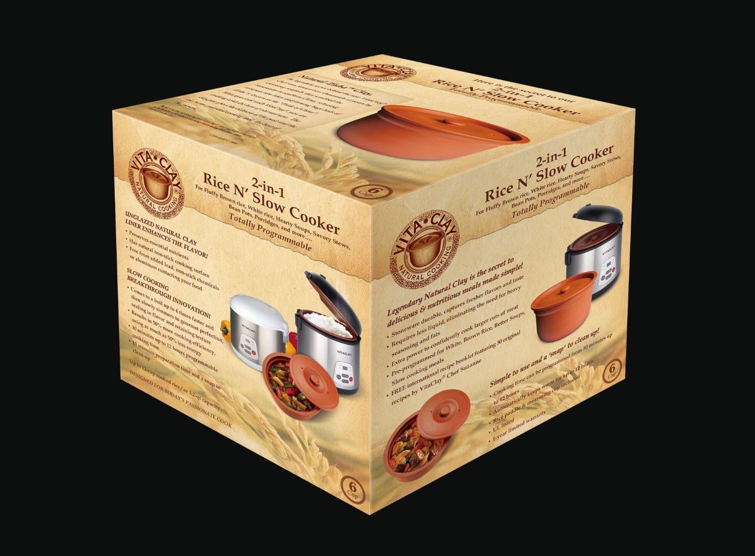 VitaClay VF7700-8 Chef Gourmet 8-Cup Rice and Slow Cooker - Image 4