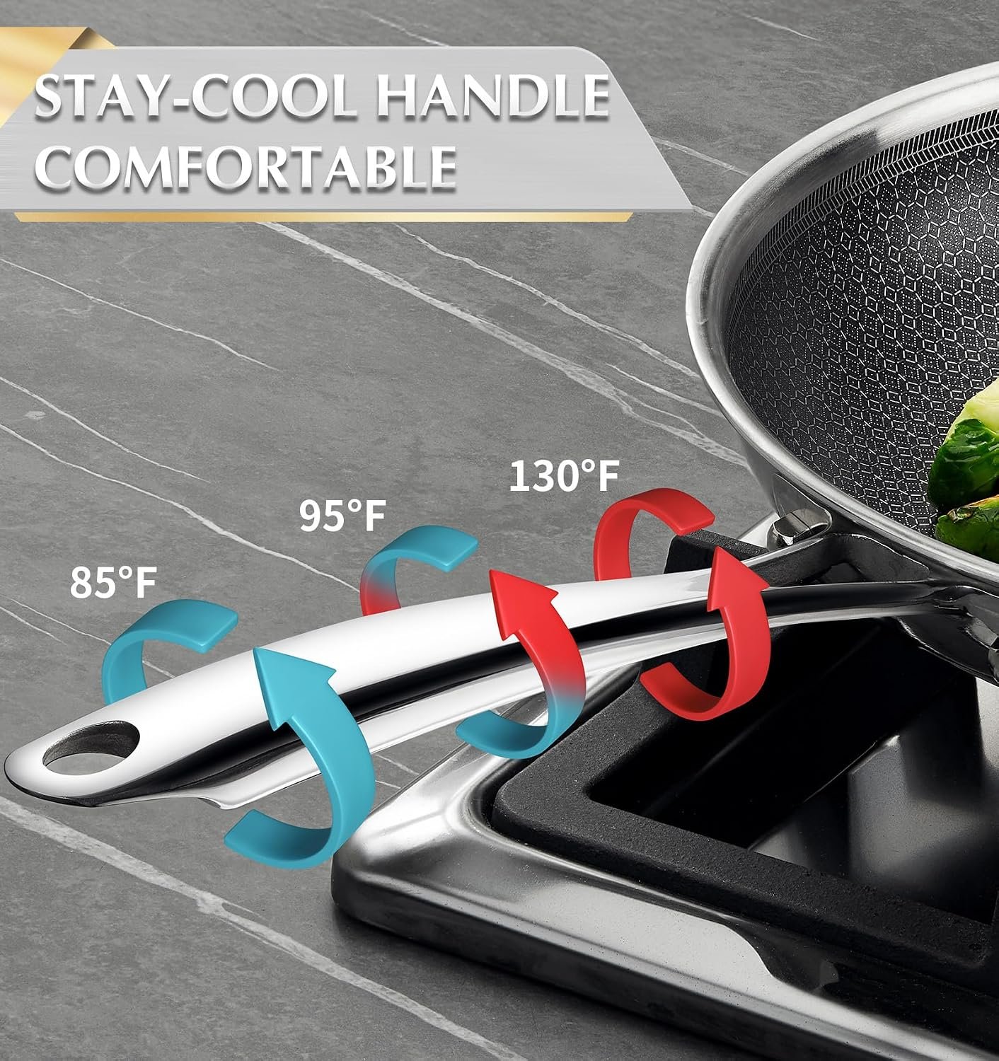 KOCH SYSTEME CS Tri-Ply Hybrid Nonstick Stainless Steel Pots and Pans Set - Image 5
