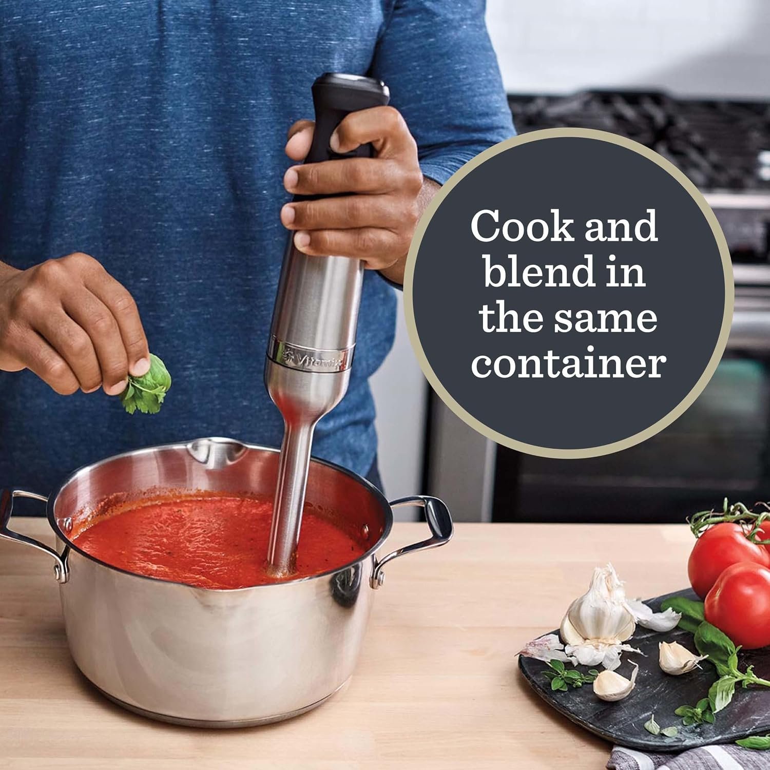 Vitamix 5-Speed Immersion Blender 3-Piece Bundle with Whisk Attachment and Storage Case, Professional-Grade Hand Blender with 625-Watt Motor and Stainless-Steel Blade, Black | 5-Speed Control, One-handed Operation, Stainless Blades, Whisk & Storage Case Included, 5-Foot Cord, Blend in Any Container - Image 9