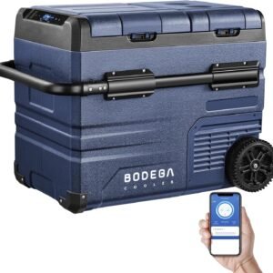 BODEGACOOLER 12V Portable Refrigerator Dual Zone 48 Quart(45L) Car Fridge | Portable Freezer, -4℉-68℉ Car Cooler WIFI APP Control 12/24V DC and 100-240V AC for Camping,Travel, Home Use