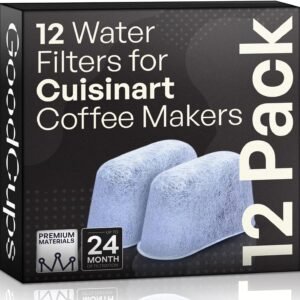 GoodCups 12 Water Filters for Cuisinart Coffee Makers – Fits All Cuisinart Coffee Brewers – Replacement Charcoal Water Filters for Cuisinart