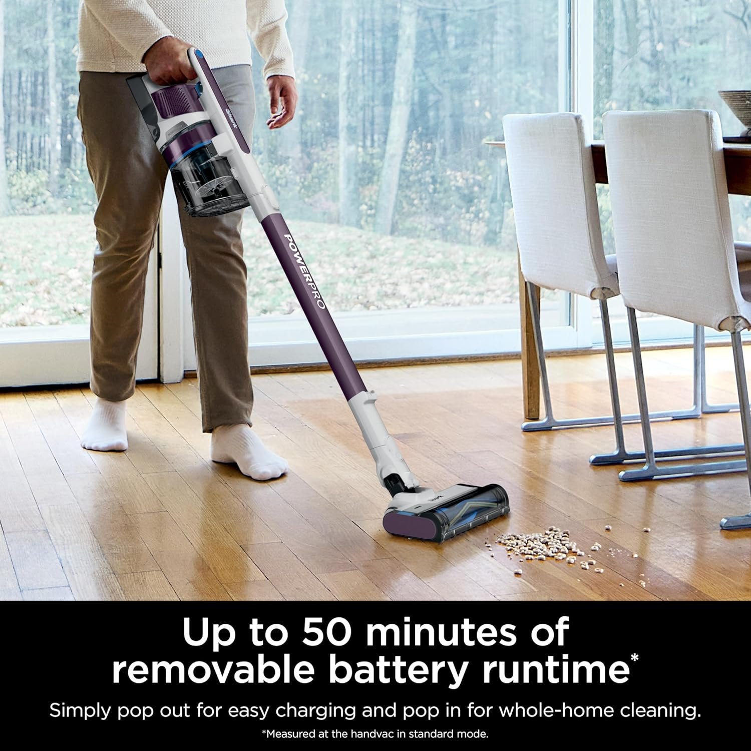Shark® PowerPro Cordless Vacuum, IZ370HC | Hypervelocity Suction, Floor Detect, HEPA Filtration System and Anti-Allergen Complete Seal, Up to 50-Min Runtime - Image 4