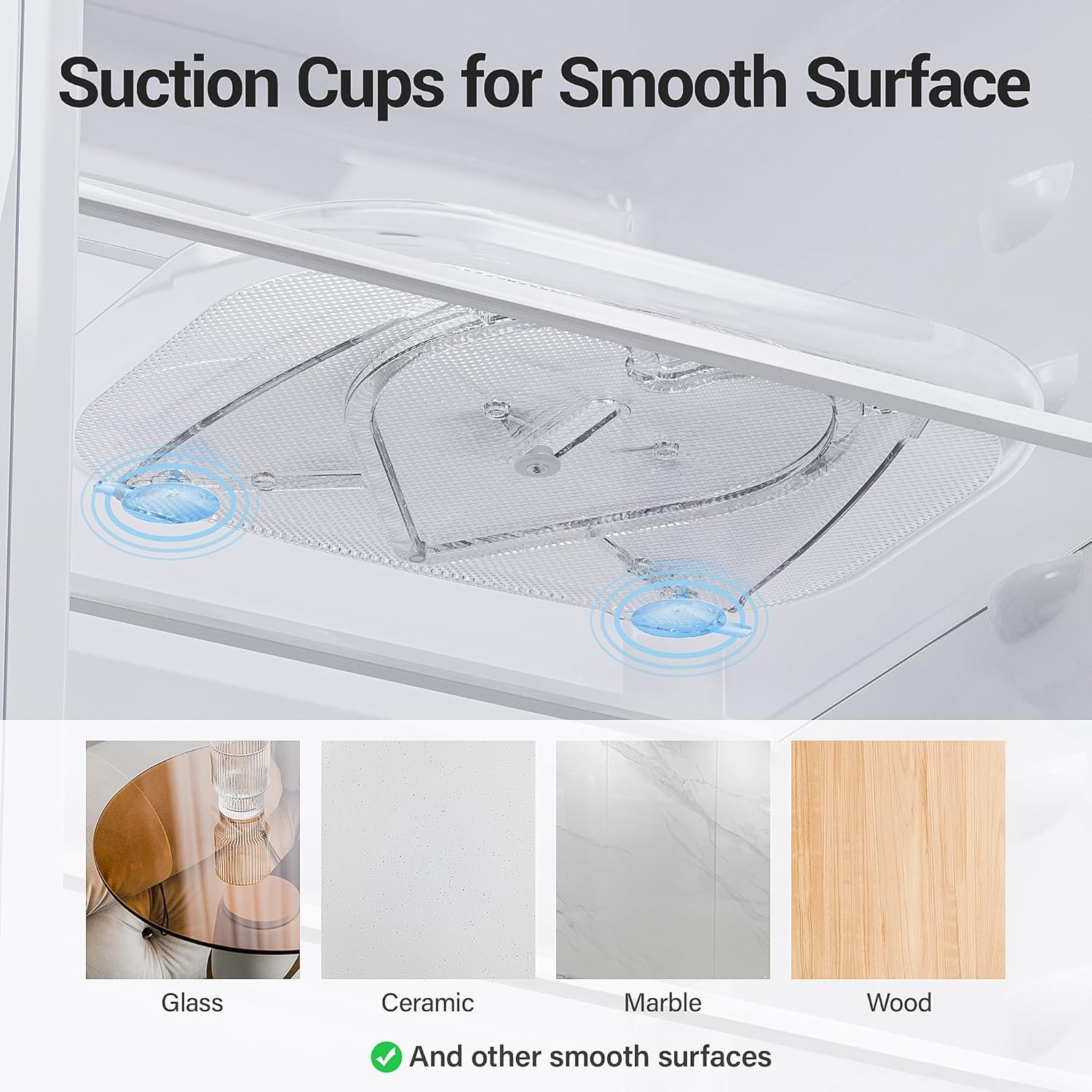 LAMU 14.56''x11'' Lazy Susan Turntable Organizer for Refrigerator, Clear Rectangle Lazy Susan, Condiment Organizer for Fridge Organizers and Storage, Cabinet, Pantry, Countertop, 1 Pack - Image 7