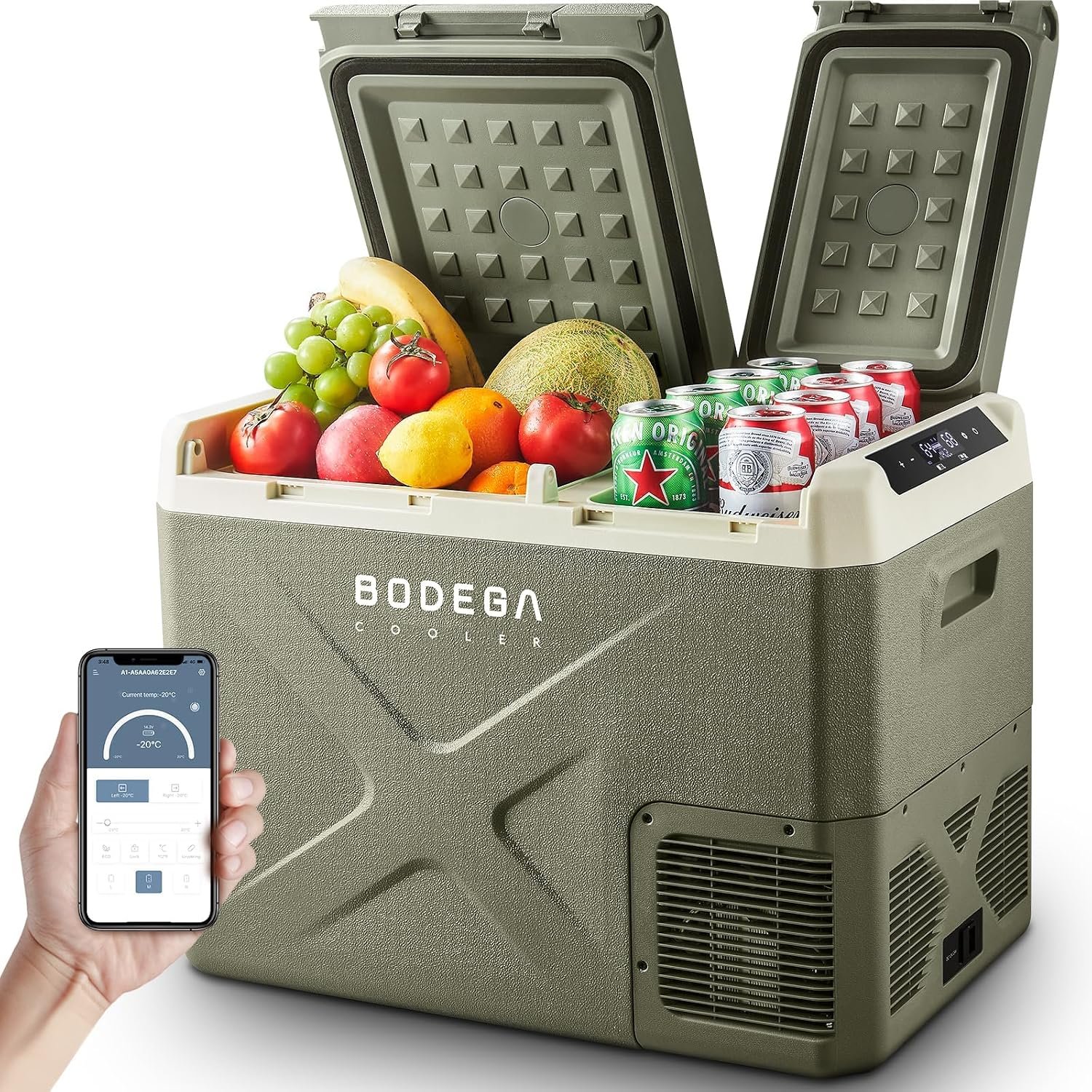 BODEGACOOLER 12 Volt Car Refrigerator, 34Quart (32L) Car Fridge Dual Zone | 12V Portable Freezer APP Control, RV Car Cooler -4℉-68℉ 12/24V DC 100-240V AC for Outdoor Camping Travel Vehicles Home Use - Image 2