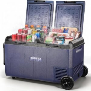 BODEGACOOLER Car Refrigerator Dual Zone, 75L Portable Freezer -4°F to 68°F, 12V Electric Cooler with Wheels & Handle, Ultra-Quiet ≤31dB, Fast Cooling for Camping, RV, Van Life & Road Trips