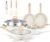 16PCS Pots and Pans Set Non Stick Cookware Set Nonstick with Cooking Set (White)