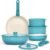 GIPP 11pcs Pots and Pans Set Non Stick, Nonstick Cookware Set Detachable Handle,Ceramic Pots for Cooking Non Stick with Removable Handle, RV Cookware Set, Light Blue Gradient