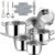 Stainless Steel Cookware Set with Steamer – 20 PCS Pots and Pans Set with 3-Ply Stainless Steel Frying Pan, Professional Kitchen Cooking Set, Induction Compatible