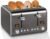 SEEDEEM 4 Slice Stainless Toaster with LCD Display, 7 Shade Settings, Wide Slots, Bagel/Defrost/Reheat Functions, Removable Crumb Tray, 1800W | 7 Shade Settings, Bagel/Defrost/Reheat Functions, Removable Crumb Tray, 1800W