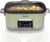 Sunvivi 8 Quart Slow Cooker Roaster Oven, 12 in 1 programmable Multi-Cooker Food Warmer with Digital Timer, Removable Cast Aluminum Pot & Dishwasher-Safe Tempered Glass Lid, Stainless, Green