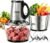 SPZTJK 3-Speed Electric Food Processor: Meat Grinder, Vegetable Chopper & Baby Food Maker – 300W, 2 Bowls (8 Cup Stainless Steel+8 Cup Glass), Quiet Operation