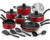 Tramontina PrimaWare 18-Piece Aluminum Nonstick Cookware Set, Red